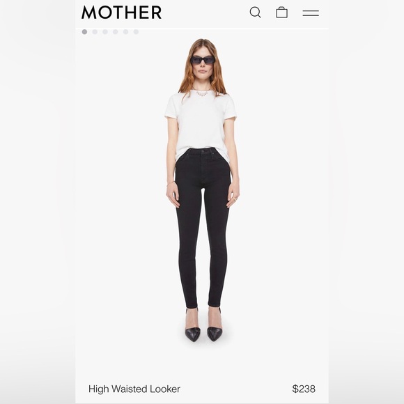 MOTHER Denim - Mother High Waisted Looker skimp jeans black size 23